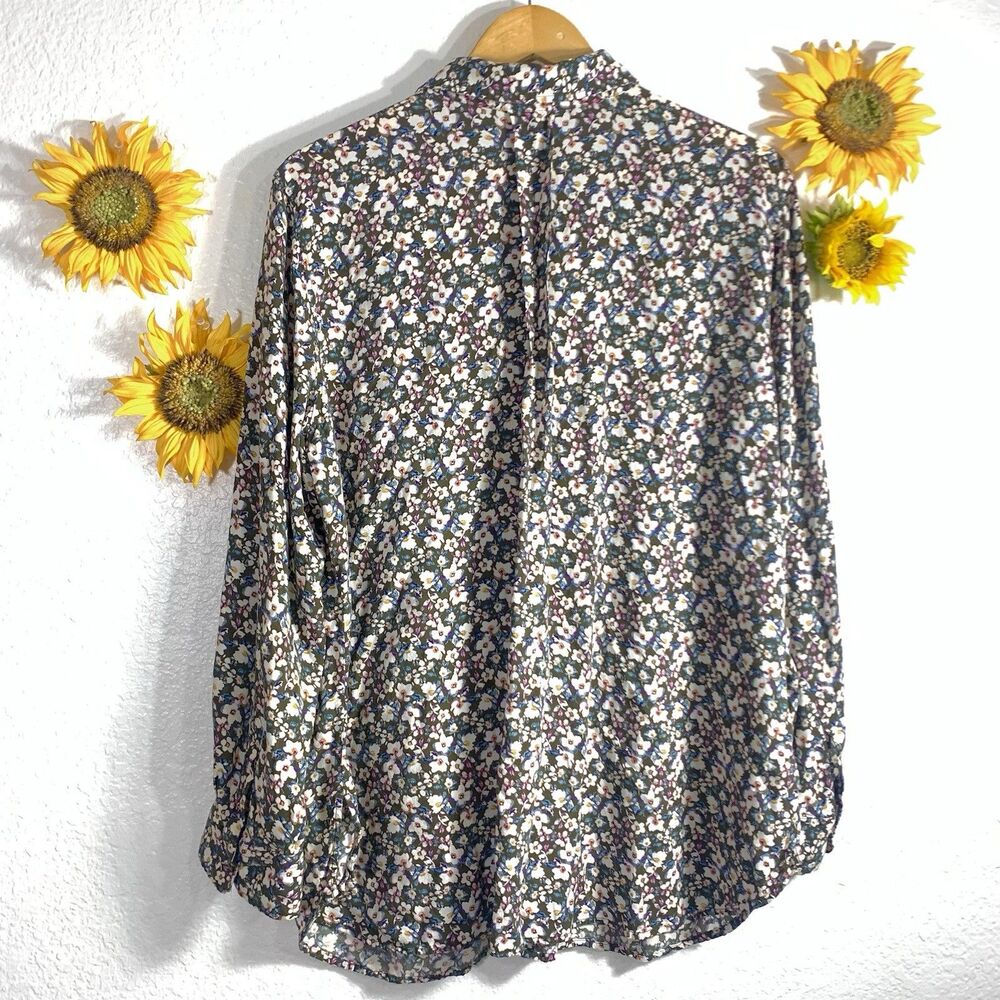 Talbots Cottagecore Dainty Floral Roll-Tab Button-Front Shirt Plus Size 2X - Picture 9 of 14